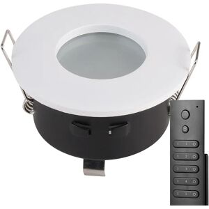 HOFTRONIC™ Set mit 12 LED-Einbaustrahlern Barcelona weiß IP44 5 Watt 2700K dimmbar inkl. Fernbedienung