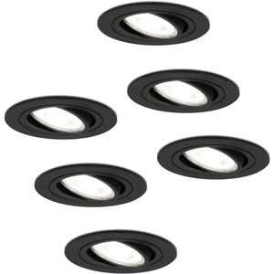 HOFTRONIC™ 6 Miro dimmbare LED Einbaustrahlern - Neigbarer Spot - 6000K - Mattschwarzes Aluminium - 5 Watt - Auswechselbare GU10-Lichtquelle - IP20 für Innenräume