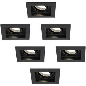 HOFTRONIC™ 6x Durham dimmbare LED Inbaustrahlern - Kippbar - Quadratisch - Versenkt - Schwarz - 5W - GU10 - Deckenstrahler - 4000K Neutralweiß Licht - IP20