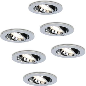 HOFTRONIC™ 6er Set Maya LED dimmbarer Einbaustrahler - Neigbar - Neutralweiß 4000K - inkl. 6x GU10 Strahler - Chrom Deckenstrahler - IP20 für den Innenbereich