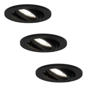 HOFTRONIC™ Komplettset 3 Stück Dimmbare LED Einbaustrahler Oslo 5 Watt 6000K Schwenkbar Schwarz