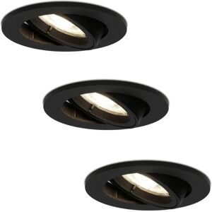 HOFTRONIC™ Komplettset 3 Stück Dimmbare LED Einbaustrahler Oslo 5Watt 4000K Schwenkbar Schwarz