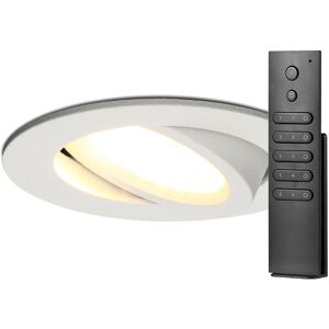 HOFTRONIC™ Satz von 14 Dimmbarer LED Einbaustrahler Rome - Weiß - 6 Watt- Kippbar - 2700K warm weiß - IP44 - Inklusive Fernbedienung - Ultra flach