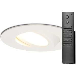 HOFTRONIC™ Komplettset 20 Stück LED Einbaustrahlern Napels IP65 8 Watt 2700K dimmbar 360° Schwenkbar Weiß  inkl. Fernbedienung