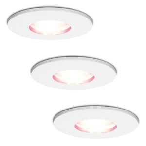 Hofronic 3er Set Smart WiFi + Bluetooth RGBWW LED-Einbaustrahlern Barcelona Weiß 5,5 Watt IP44