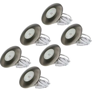 HOFTRONIC™ Pavo 6er LED Einbaustrahler ultraflach 12mm Möbeleinbaustrahler Edelstahl 3 Watt 2700K 260lm