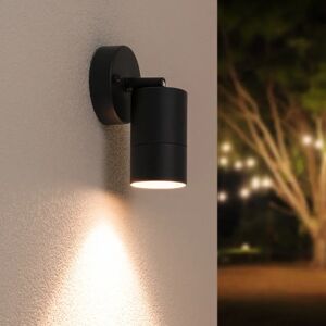 HOFTRONIC™ Lago schwenkbare Wandleuchte - Dimmbar - IP44 - Inkl. 2700 Kelvin warmweiß GU10 Spotlight - Innen- und Außwandleuchte - Geeignet als Wand- und Deckenspot - Schwarz