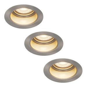 HOFTRONIC™ 3x Mari LED Einbaustrahler - 5 Watt - Warmweiß 2700K - Austauschbare GU10 - Dimmbar - für Innen- und Außenbereich - Rostfreier Stahl