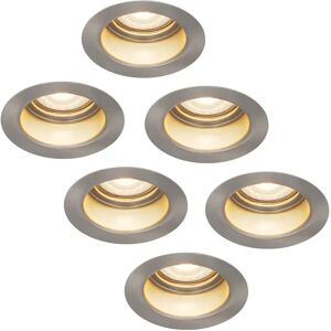 HOFTRONIC™ 6x Mari LED Einbaustrahler - 5 Watt - Warmweiß 2700K - Austauschbare GU10 - Dimmbar - für Innen- und Außenbereich - Rostfreier Stahl