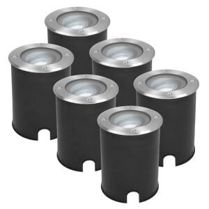 HOFTRONIC™ 6x Lilly dimmbarer LED Bodenstrahler - Schwenkbar - Befahrbar - Rund - Edelstahl -  6000K - 5 Watt - IP67 wasserdicht - 3 Jahre Garantie