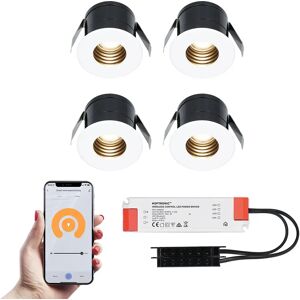 HOFTRONIC SMART 4x Betty weißen Smart LED Einbaustrahler Komplett-Set - Wifi & Bluetooth - 12V - 3 Watt - 2700K warmweiß