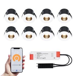 HOFTRONIC SMART 8x Betty weißen Smart LED Einbaustrahler Komplett-Set - Wifi & Bluetooth - 12V - 3 Watt - 2700K warmweiß