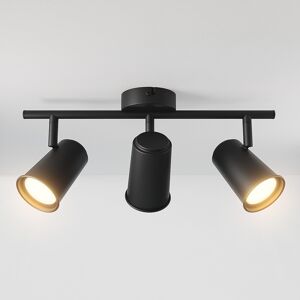 HOFTRONIC™ Riga LED Deckenleuchte 3 flammig Schwarz - Schwenkbar und Dimmbar - 3 Strahler - GU10 2700K Warmweiß - Deckenlampe für Wohnzimmer - Aufbau Deckenspot