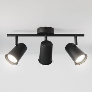 HOFTRONIC™ Riga LED Deckenleuchte 3 flammig Schwarz - Schwenkbar und Dimmbar - 3 Strahler - GU10 6000K Tageslichtweiß - Deckenlampe für Wohnzimmer - Aufbau Deckenspot