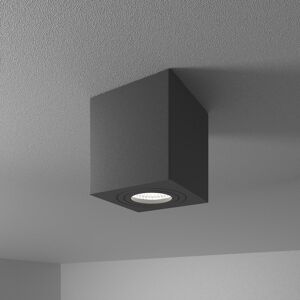 HOFTRONIC™ Gibbon LED Deckenaufbaustrahler  - Quadratisch - IP65 wasserdicht - 6000K Tageslichtweiß Lichtfarbe GU10 - Deckenleuchte geeignet für Badezimmer - Schwarz