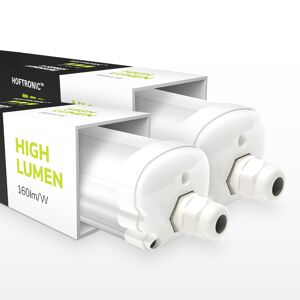 HOFTRONIC™ 2er Set LED Feuchtraumleuchten 120 cm - IP65 Wasserdicht - 24 Watt 3840 Lumen (160lm/W) - 4000K Neutralweiß - Verknüpfbar - IK07 - Tri-Proof-Deckenleuchten
