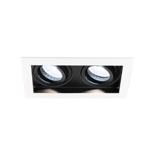 HOFTRONIC™ Durham LED Home Einbaustrahler Doppel Weiß - GU10 5 Watt 400 lumen – 6000K Tageslichtweiß - Schwenkbar - IP20 für Innen - Rechteckig