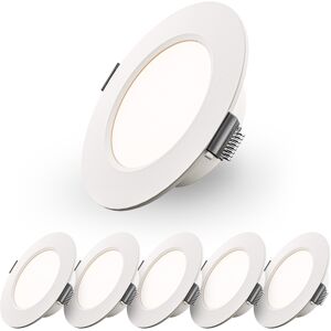 HOFTRONIC™ 6er-Set Georgia LED Einbaustrahler Ultra Flach - Deckenspot weiß - Einbautiefe 25mm - 3W 155lm - Rund - 4000K Neutralweiß - Ø100 mm - IP20 für Innen