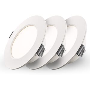 HOFTRONIC™ 3er-Set Georgia LED Einbaustrahler Ultra Flach - Deckenspot weiß - Einbautiefe 25mm - 3W 155lm - Rund - 4000K Neutralweiß - Ø100 mm - IP20 für Innen