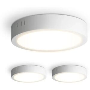 HOFTRONIC™ 3er-Set Indiana Aufbaustrahler rund - 12 Watt 1160 Lumen - Weiß - 2700K warmweiß- LED Downlight - IP20 staubdicht - 160mm