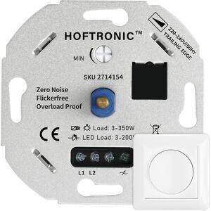 HOFTRONIC™ LED-Dimmer - 3-200 Watt - Phasenabschnitt - Universal - Inkl. weiße Rahmen und Tasten