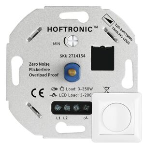 HOFTRONIC™ LED-Dimmer - 3-200 Watt - Phasenabschnitt - Universal - Inkl. weiße Rahmen und Tasten