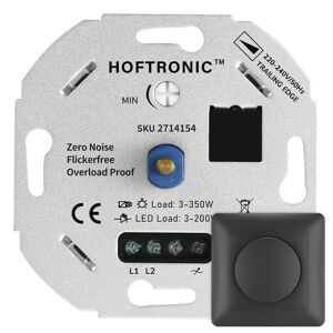 HOFTRONIC™ LED-Dimmer - 3-200 Watt - Phasenabschnitt - Universal - Inkl. schwarze Rahmen und Tasten