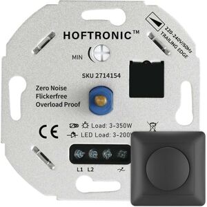 HOFTRONIC™ LED-Dimmer - 3-200 Watt - Phasenabschnitt - Universal - Inkl. schwarze Rahmen und Tasten