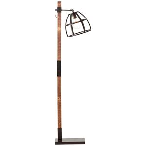 Brilliant Lampe Matrix Wood Standleuchte 1flg Schwarz Stahl/holz 1x A60, E27, - Neu Schwarz