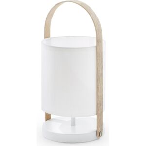 Kave Home Zayma Tischlampe - weiß-natur - 32x15x15 cm