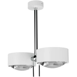 Top Light Puk Maxx Side Twin Deckenleuchte weiß matt-chrom    2x Linse klar / 2x Glas matt   20cm   Standard-Fassung