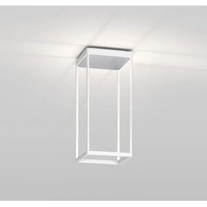 serien.lighting Reflex² S 450 Deckenleuchte weiß   DALI dimmbar (für 5-adrige Netzleitung)   warmweiß (3000 K)   Reflektor Pyramidenstruktur silber