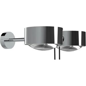 Top Light Puk Maxx Side Twin Wandleuchte Standard-Fassung   2x Linse klar / 2x Linse matt   30cm   chrom