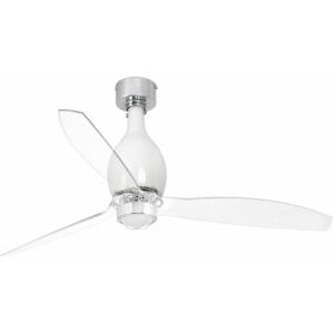 Lorefar (FARO) Faro MINI ETERFAN LED glanzend weiß/transparent Deckenventilator 128cm DC...