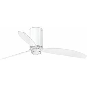 Lorefar (FARO) Faro MINI TUBE FAN LED glänzend weiß/transparent Deckenventilator mit DC...