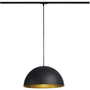 SLV Leuchten & Lampen SLV No. 143932 FORCHINI M Pendelleuchte E27 40 cm schwarz gold inklusive 1-Phasen-Adapter