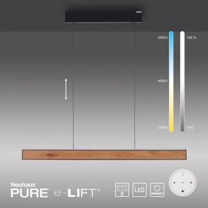 Paul Neuhaus 2570-79 PURE E-MOTION LED Pendelleuchte schwarz matt mit Holz höhenverstellbar