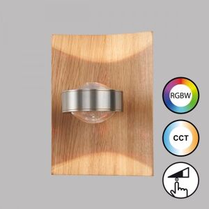Fischer & Honsel 30542 LED Wandleuchte Shine-Wood nickelfarben RGBW dimmbar