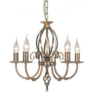 Elstead Lighting Artisan 5-Light Kronleuchter Messing gebürstet 5-flammig E14