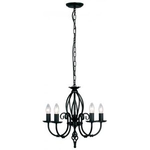 Elstead Lighting Artisan 5-Light Kronleuchter Schwarz 5-flammig E14