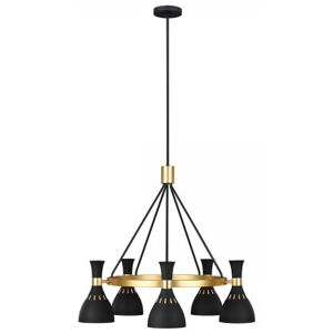 Elstead Lighting Joan 5-Light Kronleuchter Schwarz Gold 5-flammig E27