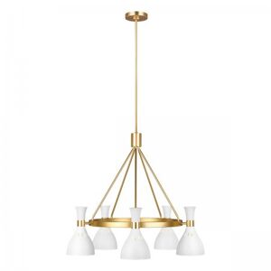 Elstead Lighting Joan 5-Light Kronleuchter Weiss Gold 5-flammig E27