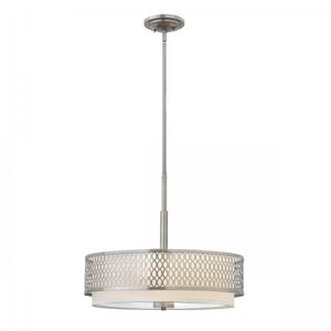 Elstead Lighting Elstead Jules 3 Light Pendelleuchte 3-flammig nickel poliert Glas opal