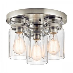 Elstead Lighting Brinley 3-Light Deckenleuchte 3-flammig E27 Nickel gebürstet