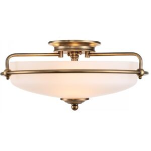 Elstead Lighting Griffin Deckenleuchte Messing Glas opal