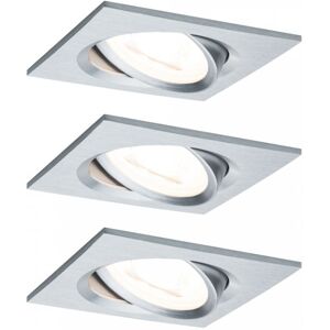 Paulmann 93474 Einbauleuchte LED Nova eckig 6,5W GU10 Alu 3er-Set schwenkbar 3-Stufen-Dimmbar