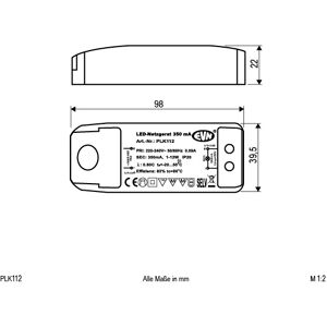 EVN Lichttechnik LED-Netzgerät 350mA 1-12 Watt PLK 112 - PLK112