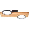 LED Deckenleuchte BRILLIANT "Cheesy" Lampen Gr. Höhe: 5,00 cm, schwarz (matt schwarz, holz) LED Deckenlampen 40 x 25 cm, 1400lm, 3000K, HolzMetall, naturschwarz