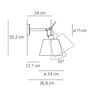 Artemide Tolomeo Diffusore 24 Wandleuchte Pergamentschirm Ø 24cm