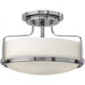 Elstead Lighting Harper Deckenleuchte Semi-Flush Small Chrom poliert Opalglas E27